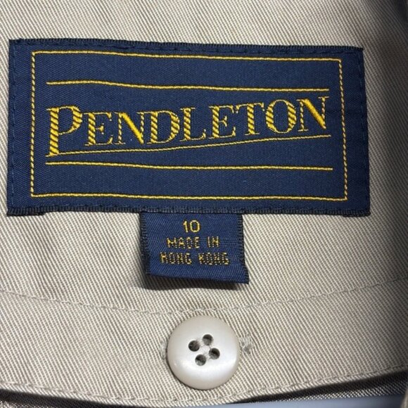 NWT Pendleton Double Breasted Trench Coat Cream Tan 10 Women's Lined Longline - Picture 3 of 9